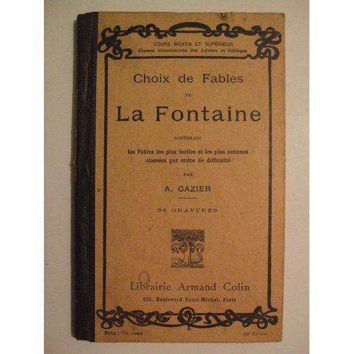 Choix De Fables De La Fontaine