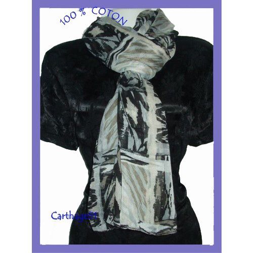 Foulard Cheche Echarpe À Motifs 100% Coton -  Nouveaute (Différents Coloris Dispos)