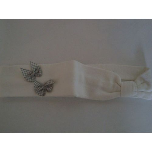 Bandeau H&m Blanc Avec 2 Petits Noeuds Papillon Gris À Carreaux Blancs
