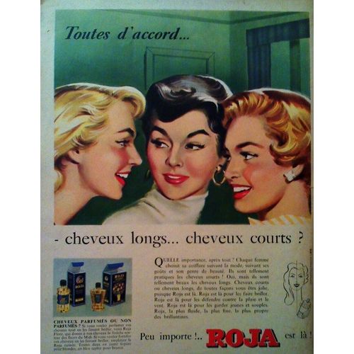 Publicite Ancienne (Juin 1957) Pour La Brillantine " Roja " : Roja Flore Et Roja Ricinee