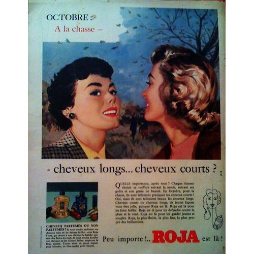 Publicite Ancienne (Octobre 1956) Pour La Brillantine " Roja " : Roja Flore Et Roja Ricinee