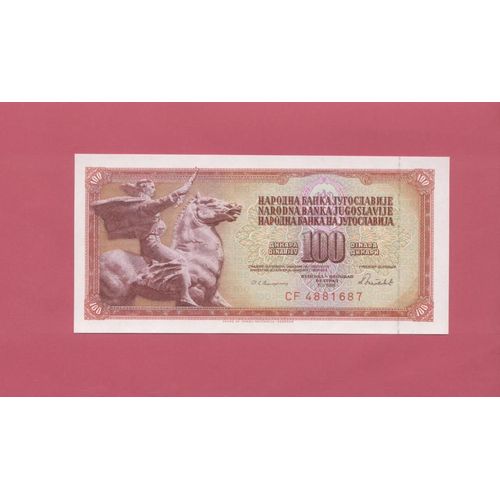 Billet De Banque Nota Banknote Bill 100 Cent Hundred Dinars Yougoslavie Non Circulé 1986