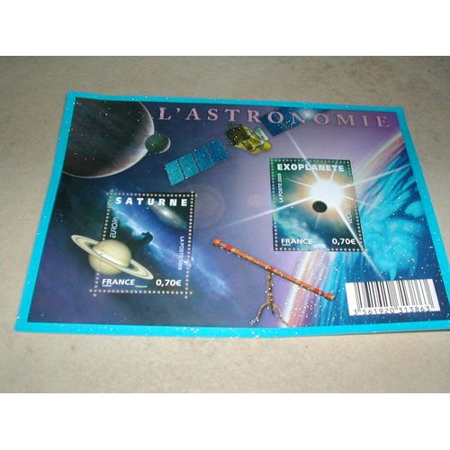 Bloc Feuillet Timbre Neuf New Stamp Selo Novo Avec Gomme With Fresh Gum L'astronomie Saturne Et L'exoplanète France