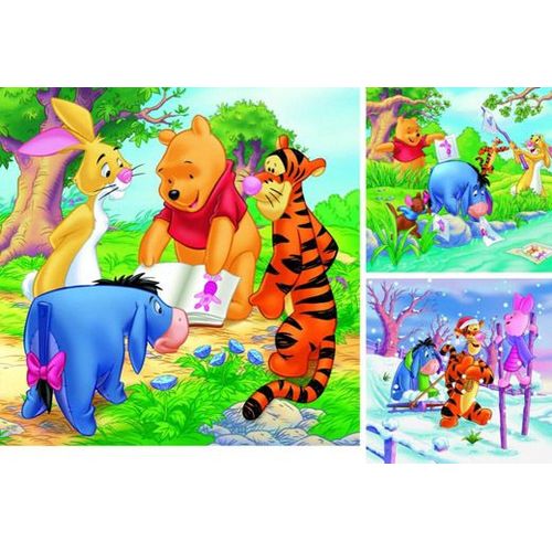 Puzzle 3 X 49 Pièces - Winnie L'ourson : Porcinet A Grandi