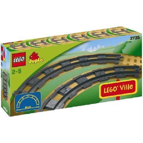 Lego train - rail droit courbe articulé - lot de 12