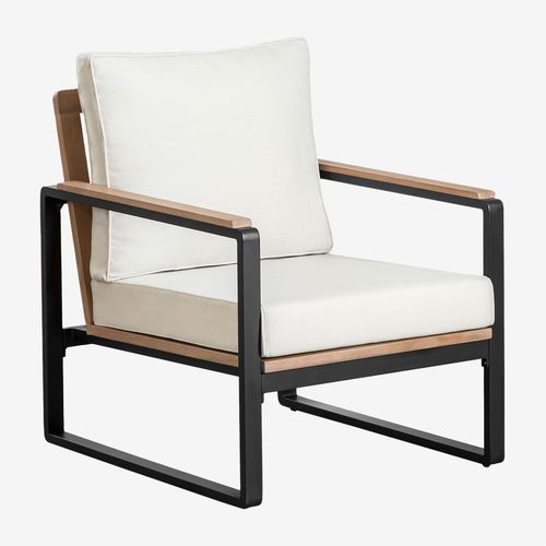 Fauteuil Giselle En Aluminium Et Bois D'acacia Noir