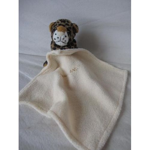 Peluche Doudou Semi Plat Léopard Baby Land Avec Mouchoir Beige