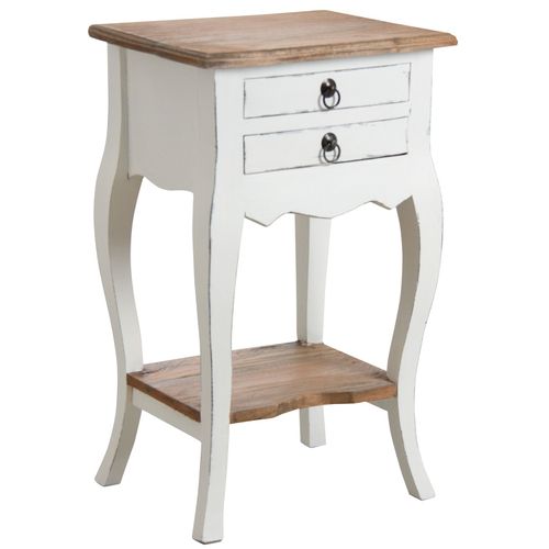 Table De Chevet En Acajou Blanc (Lot De 2)
