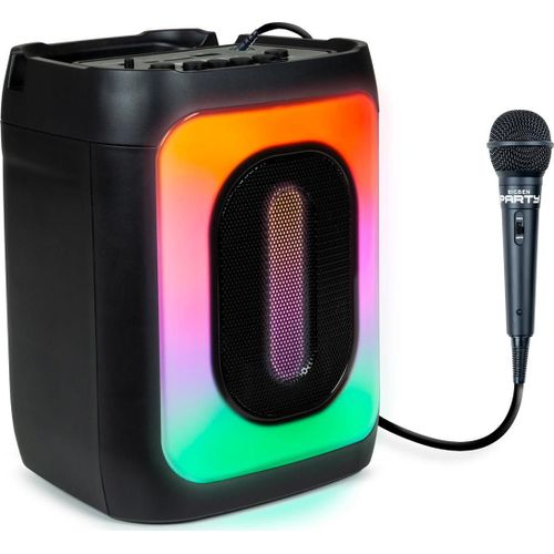 Enceinte BT lumineuse 30W+Microphone Filaire Noir