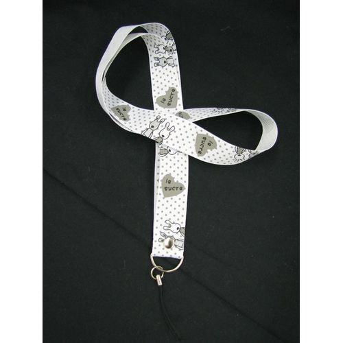 Lanière Tour Du Cou Dragonne Strap Portable Téléphones Mobile Bijou  Lapin Ours Noir Blanc  Élégant