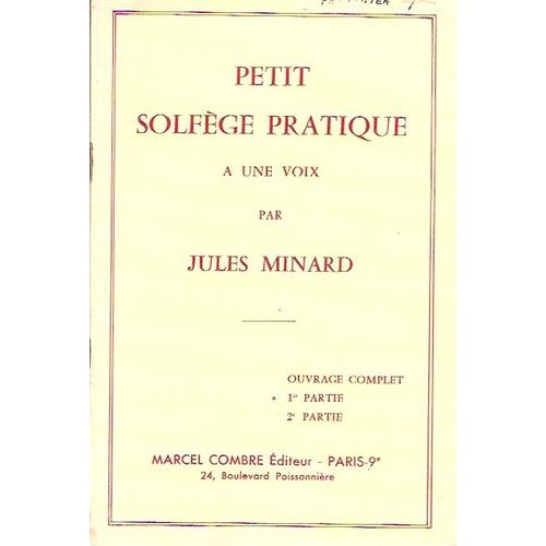 Petit Solfege Pratique À Une Voix