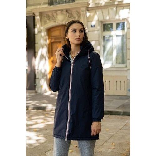 Laura Jo - Imperméable Long Doublé En Fausse Fourrure - Bleu Marine
