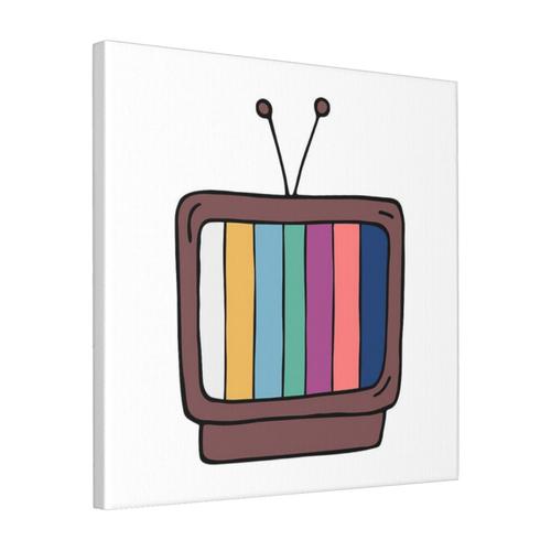 Canevas imprimer Old TV avec antenne rétro Doodle Print Impression sur toile Roulée Tableau Art Décoration Murale / Sans cadre 40X50cm