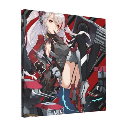 Canevas imprimer Azur Lane Prinz Eugen Impression sur toile Roulée Tableau Art Décoration Murale / Sans cadre 40X50cm