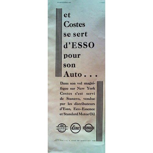 Publicité ancienne Esso 1er super carburant 1930 issue de magazine 
