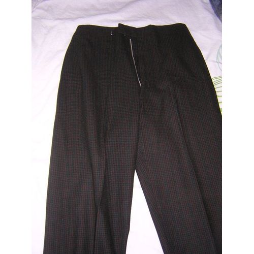 Pantalon Costume En Laine À Carreaux Noir,Marron, Bleu Day's