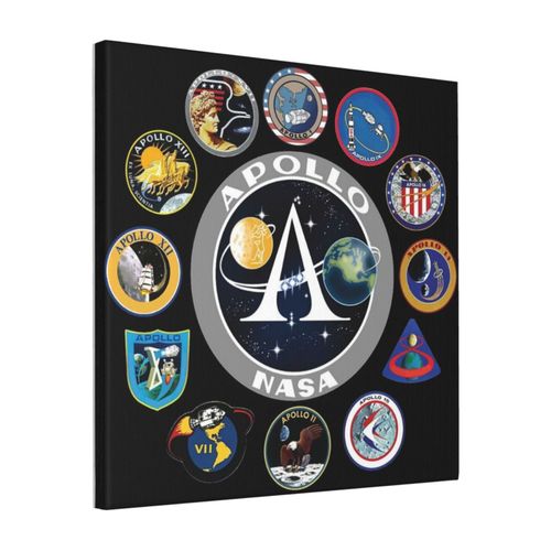 Canevas imprimer APOLLO Missions Patch Badge - Programme de la NASA Impression sur toile Roulée Tableau Art Décoration Murale / Sans cadre 40X50cm