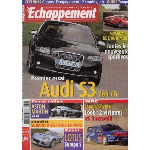 Echappement   N° 470 : Premier Essai Audi S3 - Aston Martin V Gt