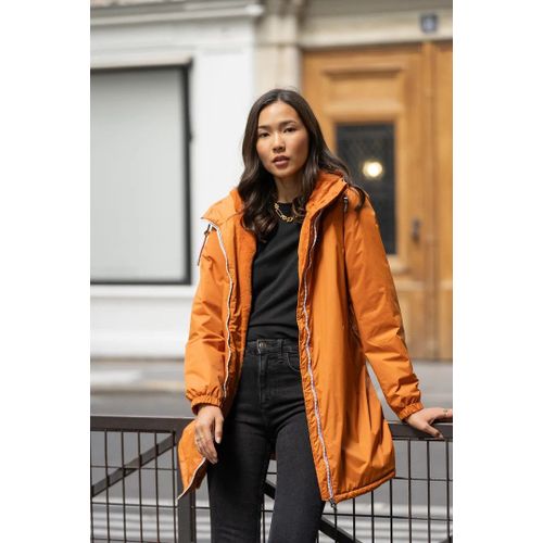 Laura Jo - Parka Imperméable Doublée Fourrure - Brique Orange