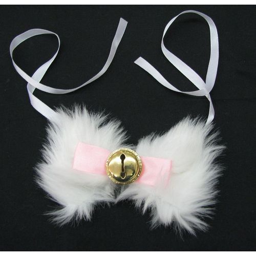 Collier Chaine Pendentif Nouer Clochette Kawai Japonais Chat Blanc Blanc 7