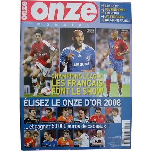 Onze Mondial - Octobre 2008 -   N° 237 : Nasri/Thierry Henry/Henri Saivet/Loic Rémy/Casillas/Cristiano Ronaldo/Sneijder/Messi/Xavi/Arshavin/Torres/Van Nistelrooy/Toni/Schweinsteiger ...