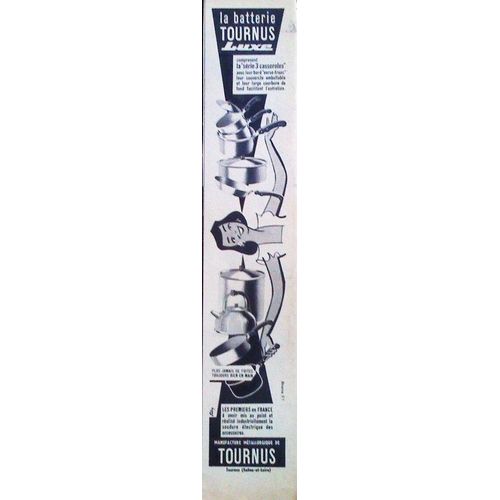 Publicite Ancienne (Avril 1957) Pour Les Casseroles Et Faitout " Tournus "