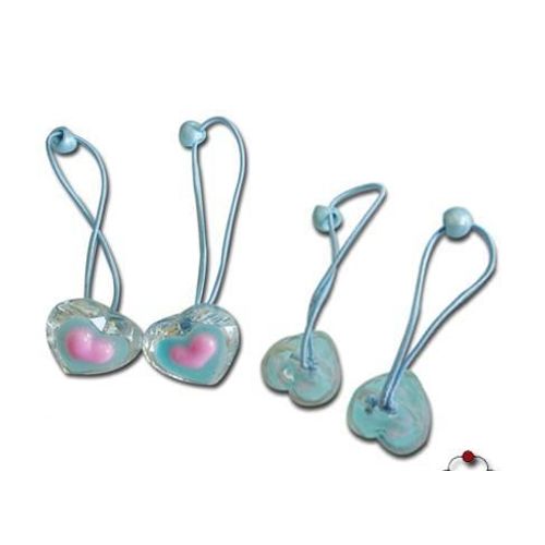 Une Paire De Barrette Élastique À Cheveux Mini Coeur Kawai Japonais Pince