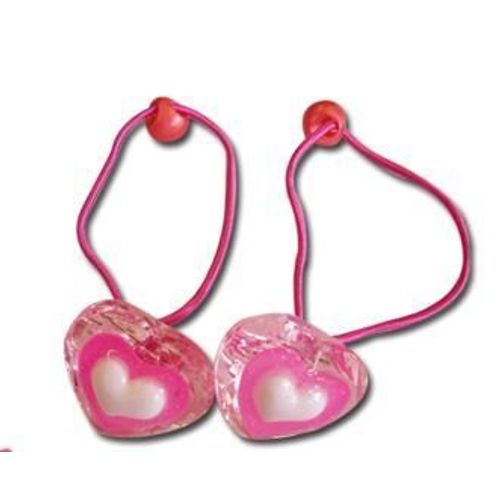 Une Paire De Barrette Élastique À Cheveux Mini Coeur Kawai Japonais Pince