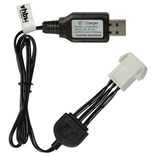 Vhbw Chargeur Usb Compatible Avec Hosim Vatos 9116 Batterie De Modélisme Rc Avec Connexion Sm-6p - 50 Cm 9,6 V-Vhbw