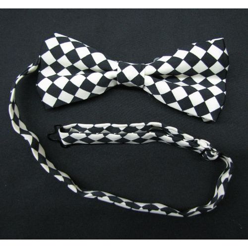 Cravate Noeud Papillon Lavalière Largeur 12 Cm Taille Réglable Noir Blanc