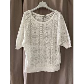 Tee Shirt En Dentelle Blanc 36