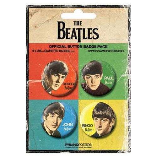 The Beatles Pack 4 Badges George, Paul, John, Ringo