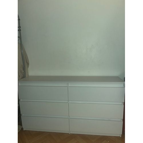 Commode - 6 Tiroirs - Blanc Laqué