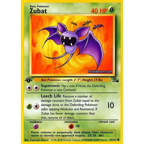 Zubat (Nosferapti) 40hp - Fossil - 57/62 ● (Us)