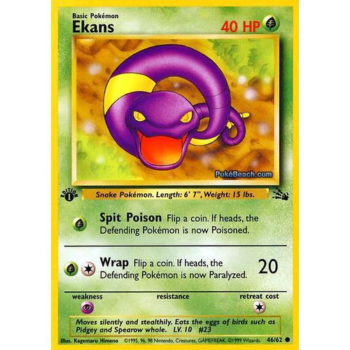 Ekans (Abo) 40hp - Fossil - 46/62 ● (Us)