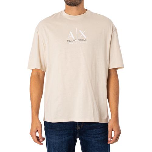 Armani Exchange T-Shirt Graphique De Logo, Beige