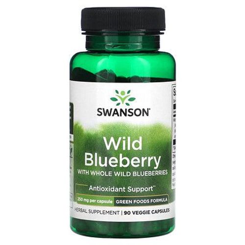 Swanson Myrtille Sauvage Et Myrtilles Sauvages Entières, 250 Mg, 90 Capsules Végétariennes
