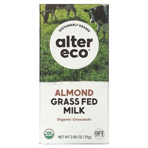 Alter Eco Barre De Chocolat Biologique, Lait D'amande Et D'herbe, 75 G