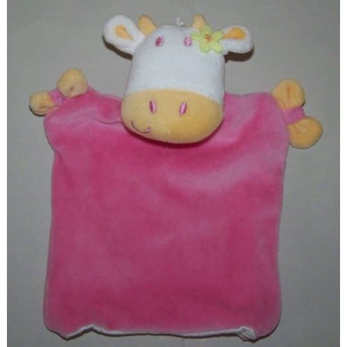 Doudou Plat Marionnette Vache Rose Siplec Auchan
