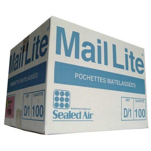 100 Pochettes/Enveloppes Matelassées À Bulles D'air 180 X 260 Mm Mail Lite