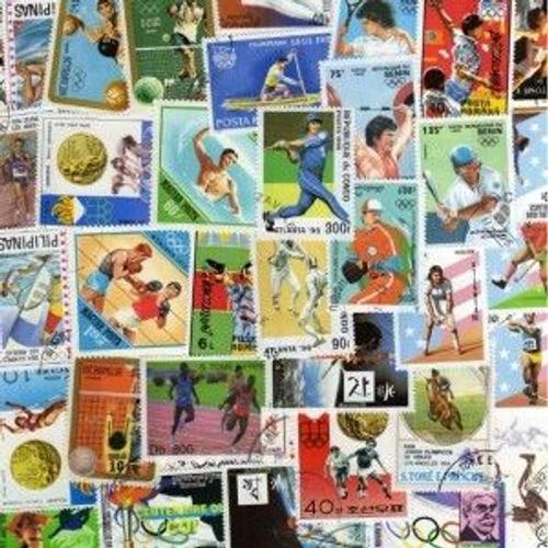 Jeux Olympiques - Lot De 100 Timbres Obliteres Tous Differents