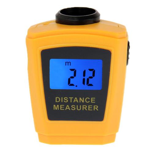 Mini mesureur de distance à ultrasons avec pointeur laser (orange)