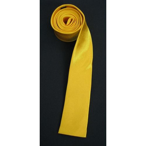 Cravate Fine Jaune Bout Carré 140 * 5 Cm