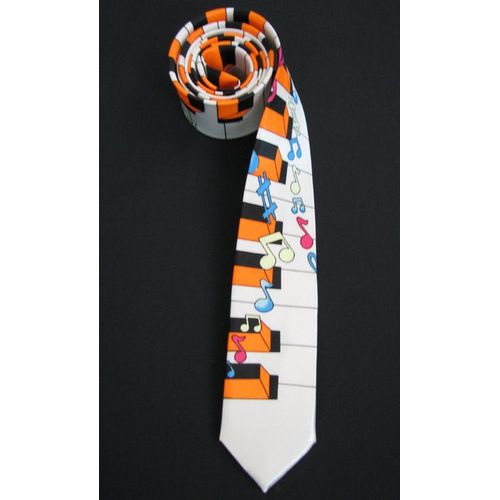 Cravate Musique Jaune Fine 140 * 5 Cm
