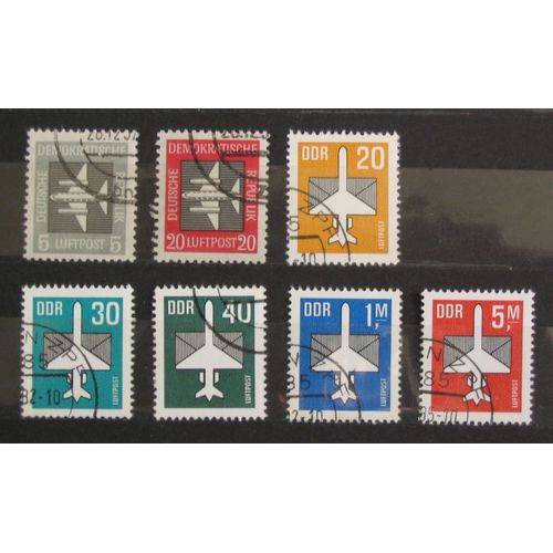 Allemagne Rda Ddr - Lot De 7 Timbres Oblitérés Poste Aérienne N° 1 À 14 - Cote 4,90 Euros