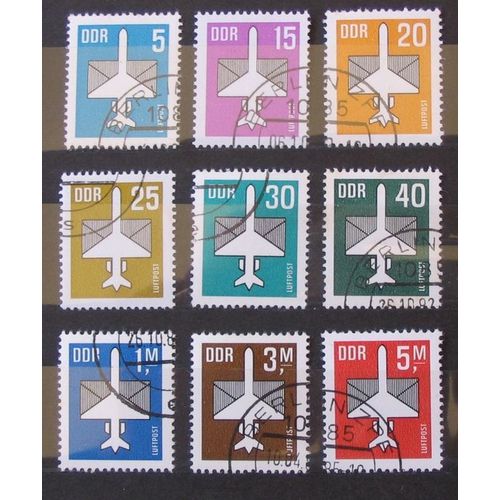 Allemagne Rda Ddr - Lot De 9 Timbres Oblitérés Poste Aérienne N° 8 À 16 - Cote 7,40 Euros