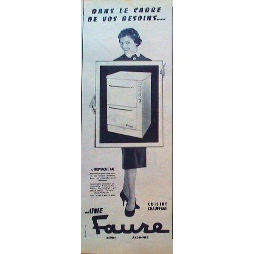 Publicite Ancienne (Avril 1956) Pour La Gaziniere " Provencale De Faure " A Revin Dans Les Ardennes