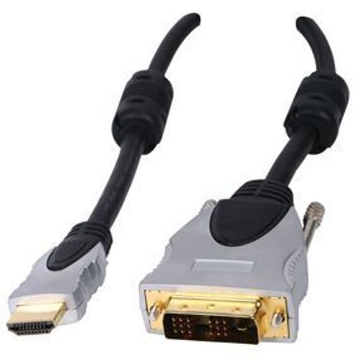 HQ - Adapter cable - liaison simple - HDMI mâle pour DVI-D mâle - 10 m - double blindage - noir