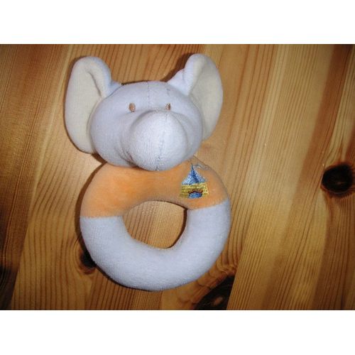Éléphant Hochet Doudou Peluche Bébé 13cm