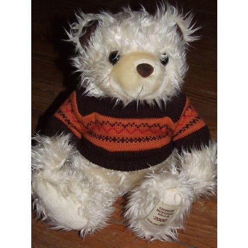 Ours Giorgio Beverly Hills 2006 Doudou Beige Pull Marron Orange Peluche De 35cm